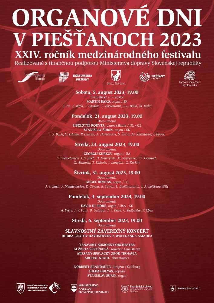 picture ORGANOVÉ DNI v Piešťanoch 2023 - XXIV. ročník medzinárodného festivalu