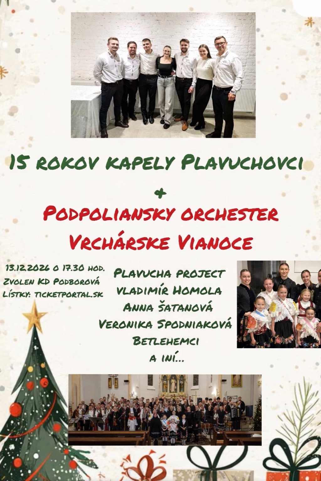 picture 15 rokov kapely Plavuchovci & 50 členný Podpoliansky orchester, Vrchárske Vianoce